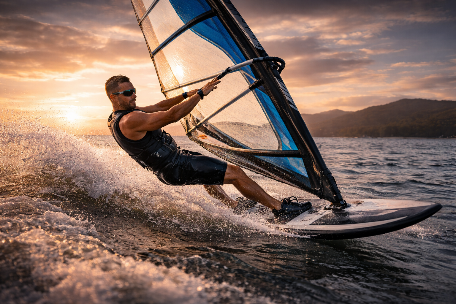 Modern water sports, premium presentation, unmistakable brand energy