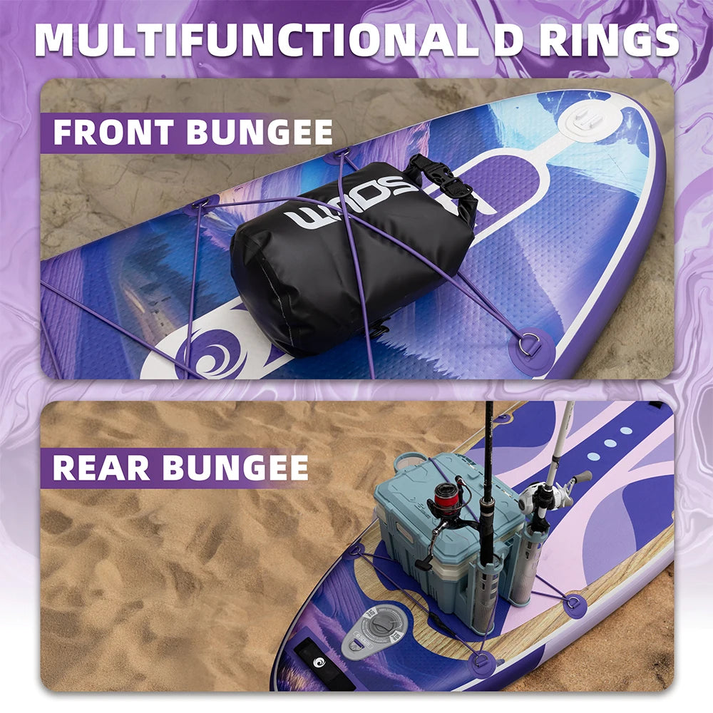 SOWM SUB Waterproof Inflatable Paddle Board 11''x34''x6''Adult Standing Style Aquatic  Yoga Fishing With Accessories SUP сапборд