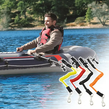 Kayak Paddle Safety Rope Spring Loaded Slip Cord Inflatable Paddleboard Kayak Surf Paddling Tie Down Paddle Holder Water Sports