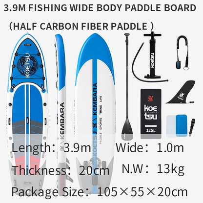 koetsu Wide Body Inflatable Stand Up Paddle Board SUP Board 3 to 5 people Padding Water Parents and Children PVC Wakeboard