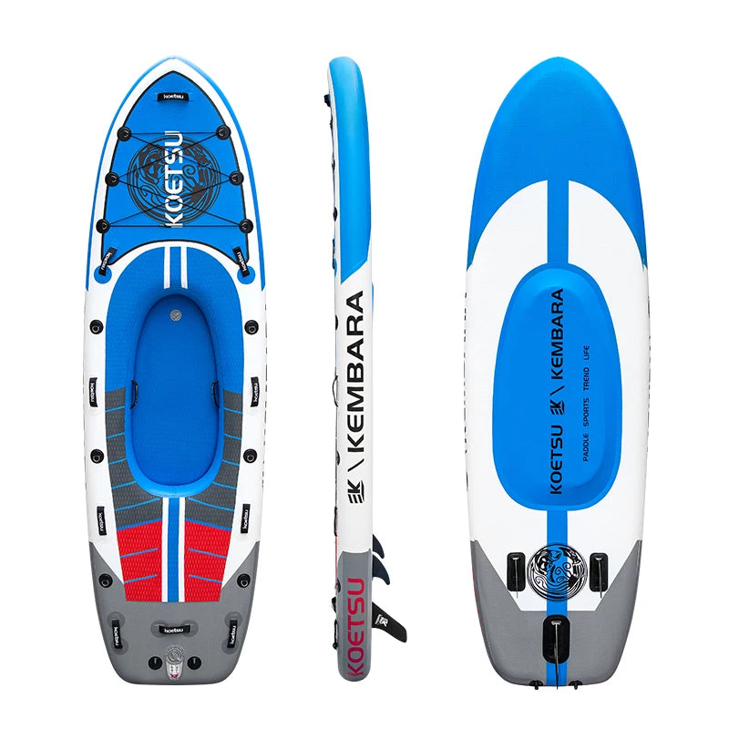 koetsu Wide Body Inflatable Stand Up Paddle Board SUP Board 3 to 5 people Padding Water Parents and Children PVC Wakeboard
