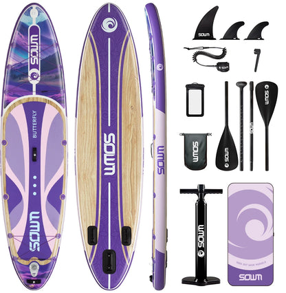 SOWM SUB Waterproof Inflatable Paddle Board 11''x34''x6''Adult Standing Style Aquatic  Yoga Fishing With Accessories SUP сапборд