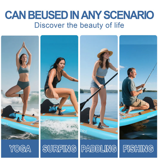 HHSJZWCY 10' Inflatable Stand Up Paddle Board Kayak, 34'' Extra Wide, for Adults, with Seat, PaddleBoard for Fishing,Touring,