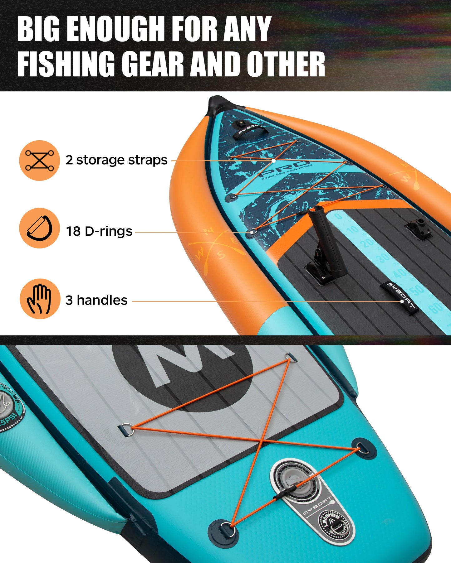 Myboat Pontoon Fishing Boat SUB  Waterproof Inflatable Paddle Board 335x120x15cm Aquatic Fishing With Accessories SUP