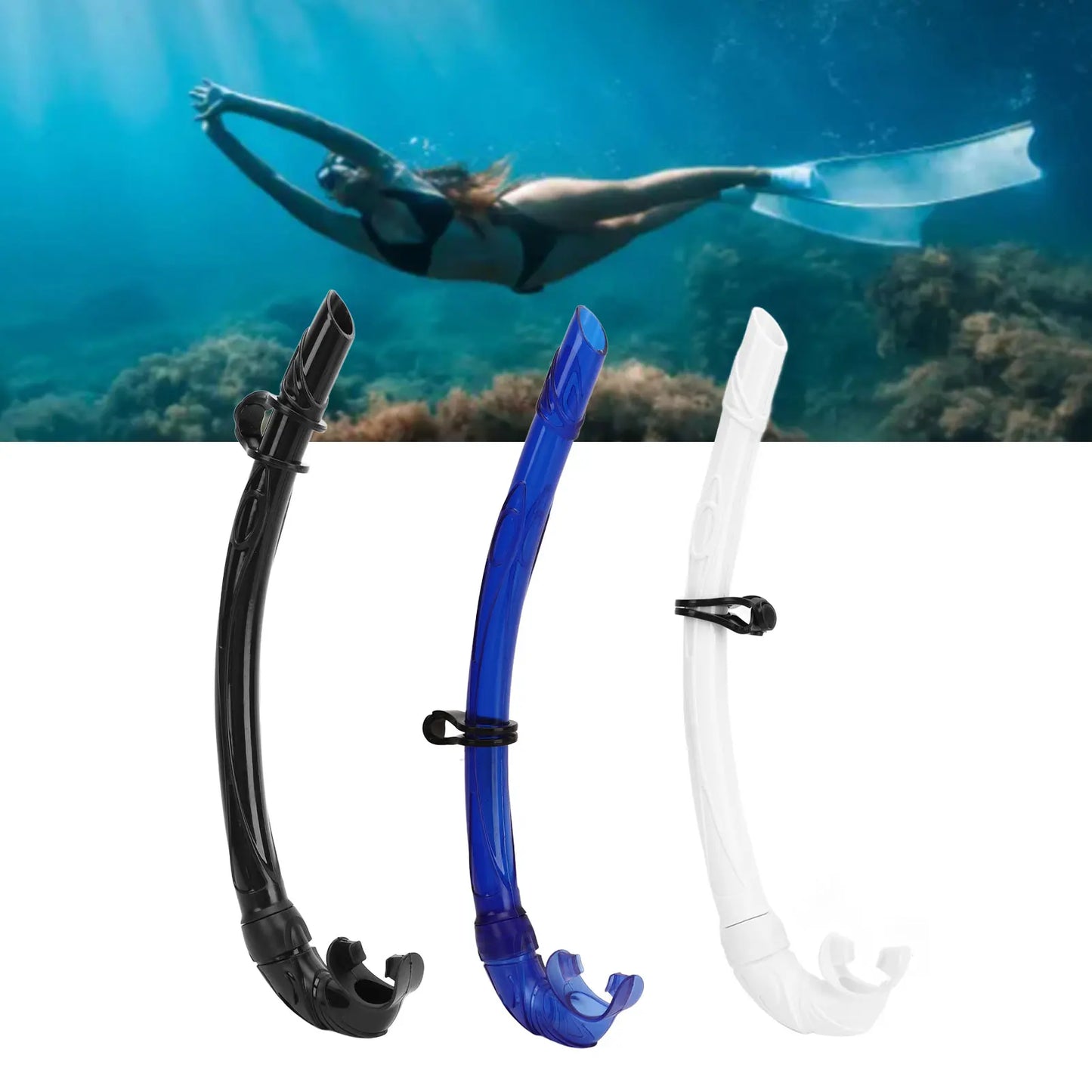 New Diving Snorkel PVC Easy Breath Snorkel Diving Snorkeling Tube with Comfortable Mouthpiece for Free Diving Diving Equipment