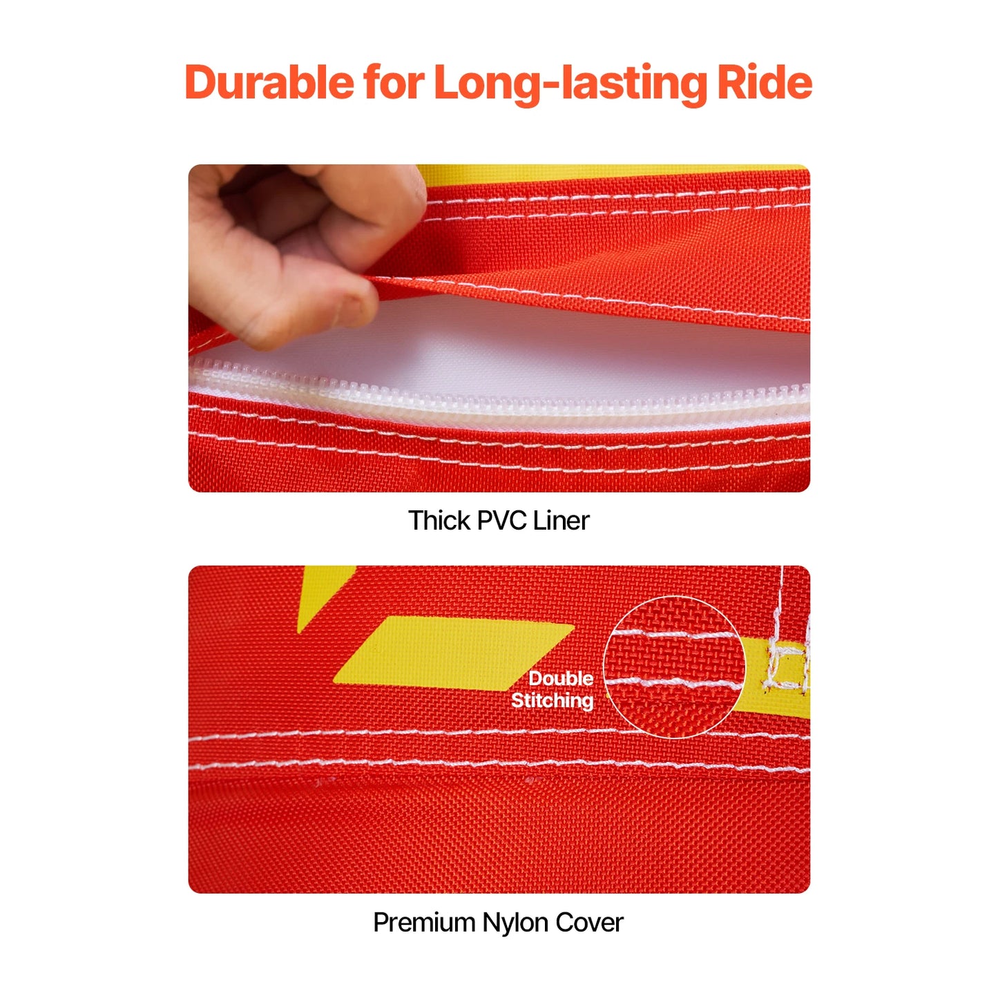 SucceBuy Towable Tubes for Boating 1-3Rider Inflatable Boat Tubes and Towables 510lbs Capacity Hot Dog Water Sport Tube for Boat