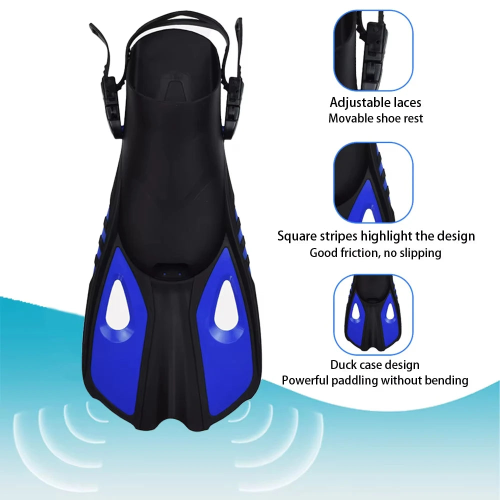 Mask Snorkel Fin Set Panoramic View Snorkel Mask Adjustable Dive Flipper Dry Top Snorkel and Travel Bag Snorkel Gear for Adults