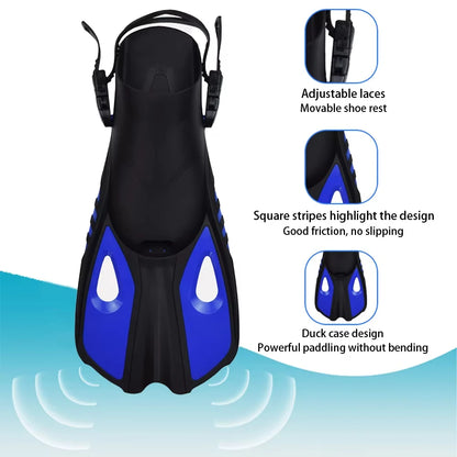 Mask Snorkel Fin Set Panoramic View Snorkel Mask Adjustable Dive Flipper Dry Top Snorkel and Travel Bag Snorkel Gear for Adults