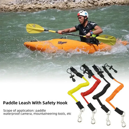 Kayak Paddle Safety Rope Spring Loaded Slip Cord Inflatable Paddleboard Kayak Surf Paddling Tie Down Paddle Holder Water Sports