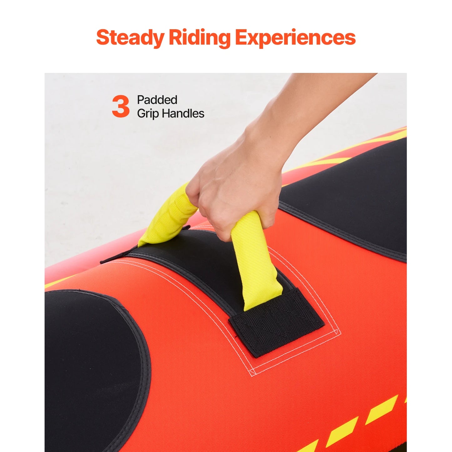 SucceBuy Towable Tubes for Boating 1-3Rider Inflatable Boat Tubes and Towables 510lbs Capacity Hot Dog Water Sport Tube for Boat