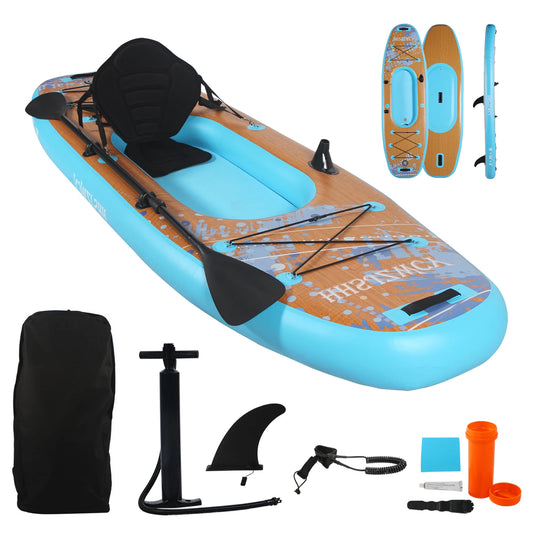 HHSJZWCY 10' Inflatable Stand Up Paddle Board Kayak, 34'' Extra Wide, for Adults, with Seat, PaddleBoard for Fishing,Touring,